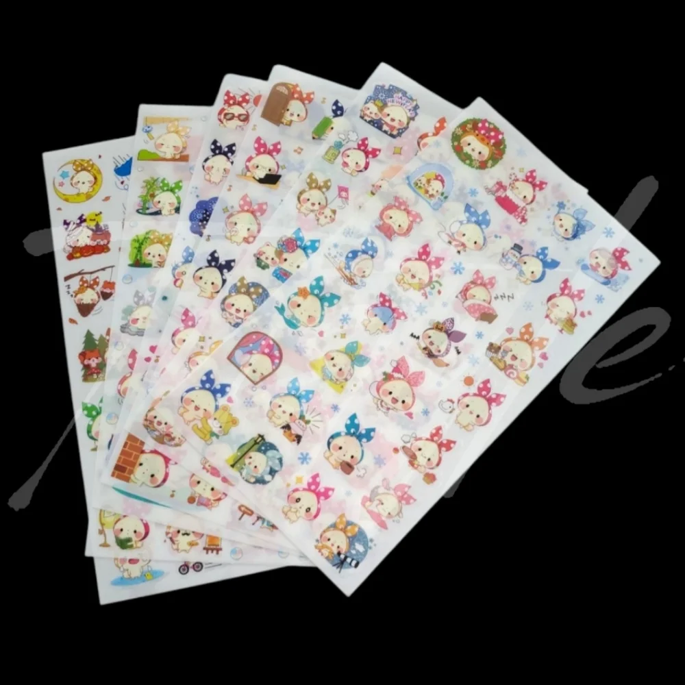⭐️3/$20⭐️ Cute Bunny Transparent Sticker Sheets